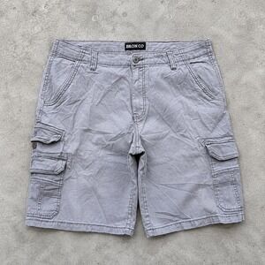 Iron Co Vintage 2000s Gray Baggy Cargo Shorts Mens Size 38 Y2K Skater Streetwear